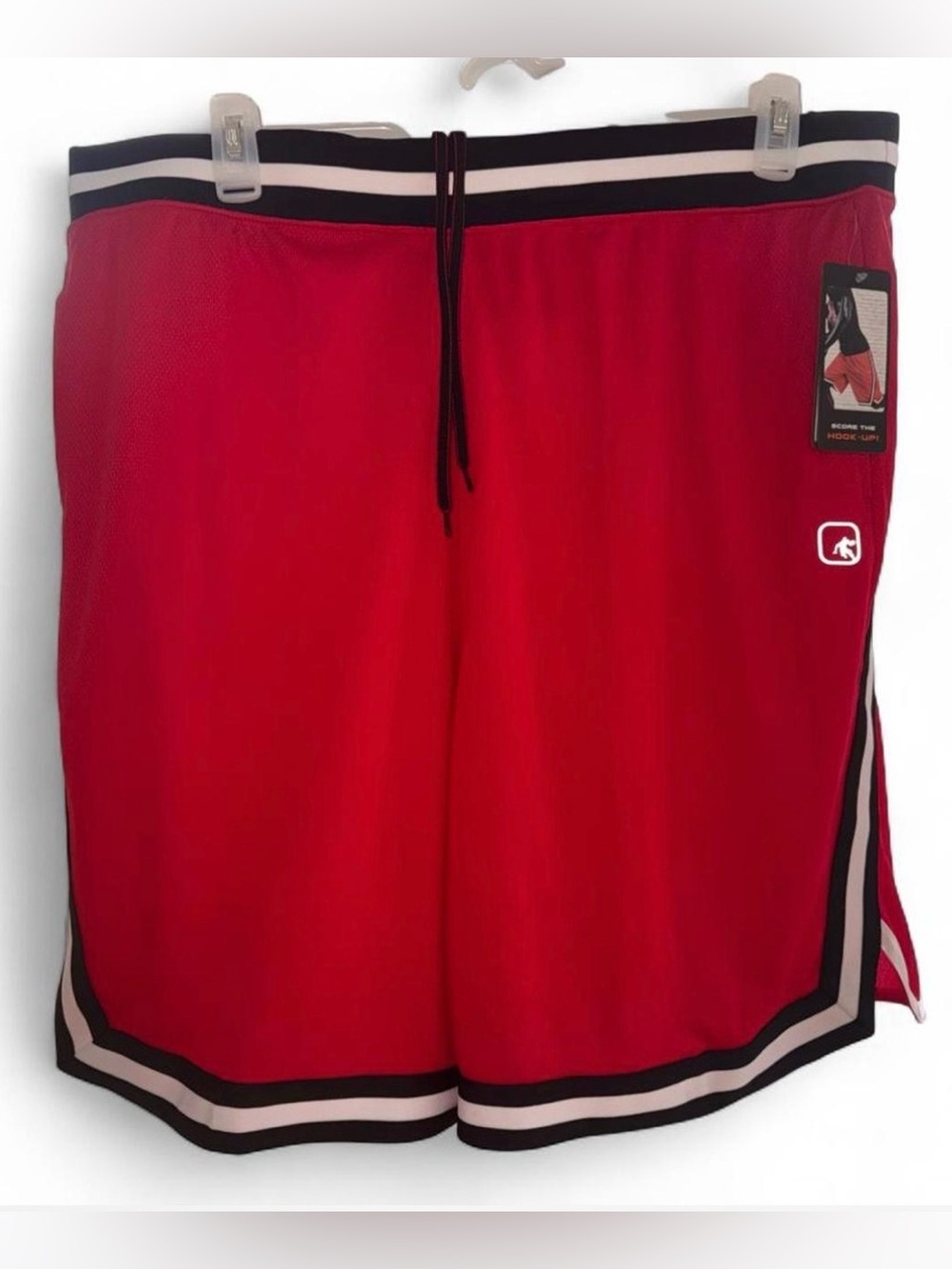 AND1 Men’s 2XL Sideline Basketball Shorts 11 Inseam Red Black Polyester Athletic